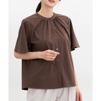 Honeys/ハニーズ Honeys バンドカラートップス トップス カットソー 半袖 ハニさら オフィス きれいめ 半袖トップス 接触冷感 UVカット フレア袖 レディース/508266019