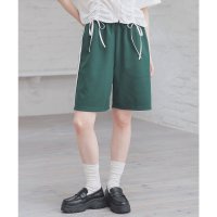 Honeys/ハニーズ Honeys ライン入りハーフパンツ ボトムス パンツ ショートパンツ ハーフパンツ ハーフ丈 ライン 綿混 無地 ウエストゴム ポケット レディース/508266025